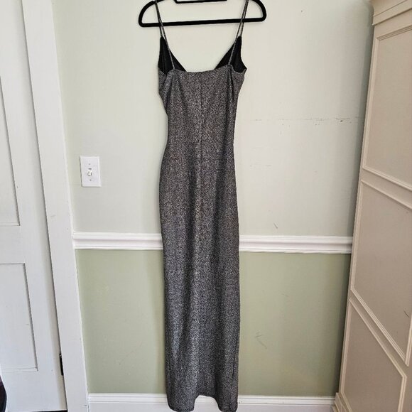 NEW Formal Metallic Wrap Dress, Sparkling Spaghetti-Strap Evening Dress Size XS - Picture 6 of 6